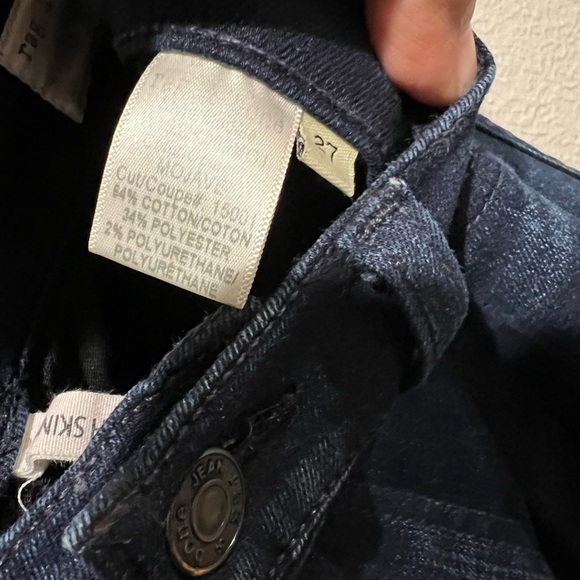 rag & bone Dark Blue Ripped Skinny Jeans Knee Rips EUC very Stylish Jeans - Picture 3 of 9